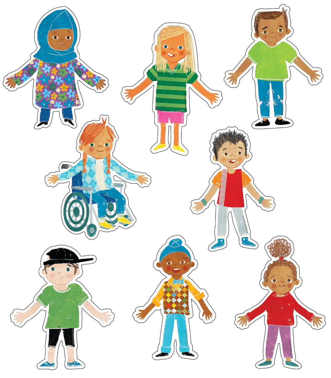 Carson Dellosa  36-Piece All Are Welcome Children's Book Cutouts, Diverse Students and Kids Accents for Back to School, Bulletin Board, and Classroom Decor